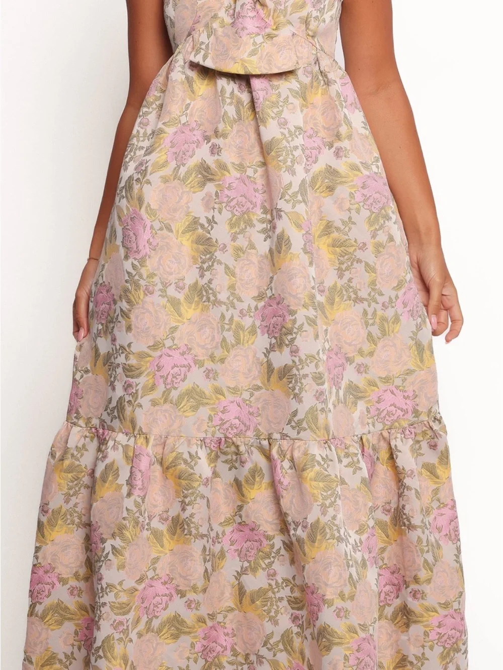 Petal & Pup Floral Maxi Dress in Pink, Yellow and Green - Picture 3 of 3